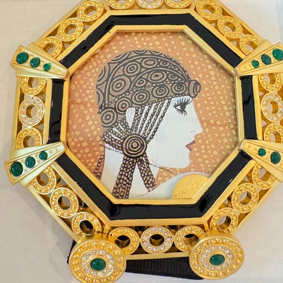 Authentic Erté Sevenarts Ltd. jeweled octagonal photo frame – rare Art Deco gold - Picture 9 of 9